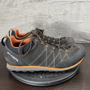 Scarpa Crux Mens Size 12 Vibram Brown Orange Lace Up Hiking Athletic Shoes